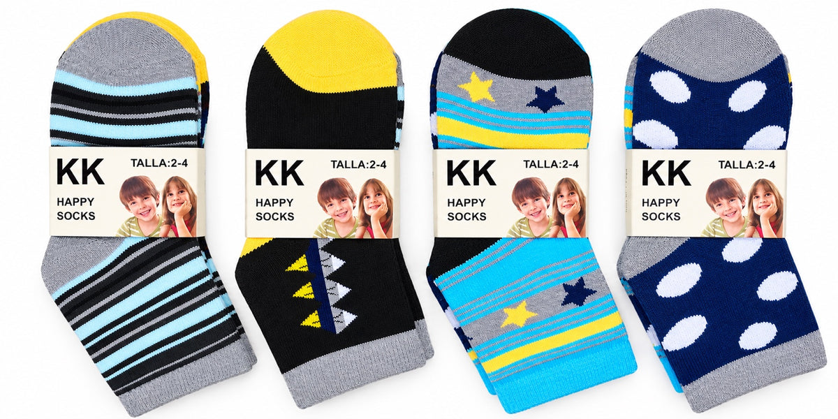 Boys' warm winter socks, size 2-4, assorted designs