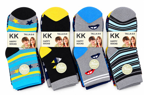 Boys' warm winter socks, size 6-8, assorted designs