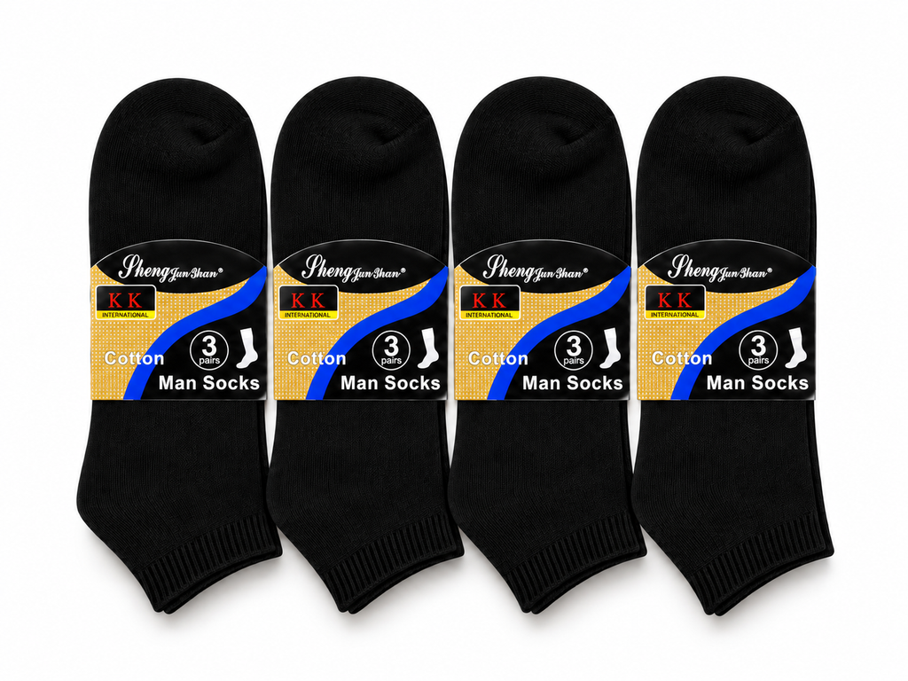 Black cotton socks main product view
