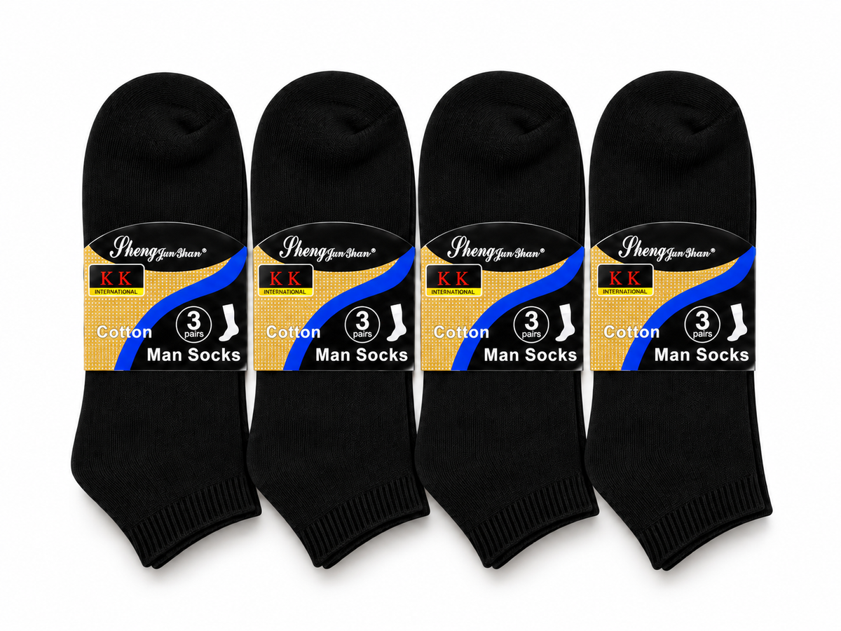 Black cotton socks main product view