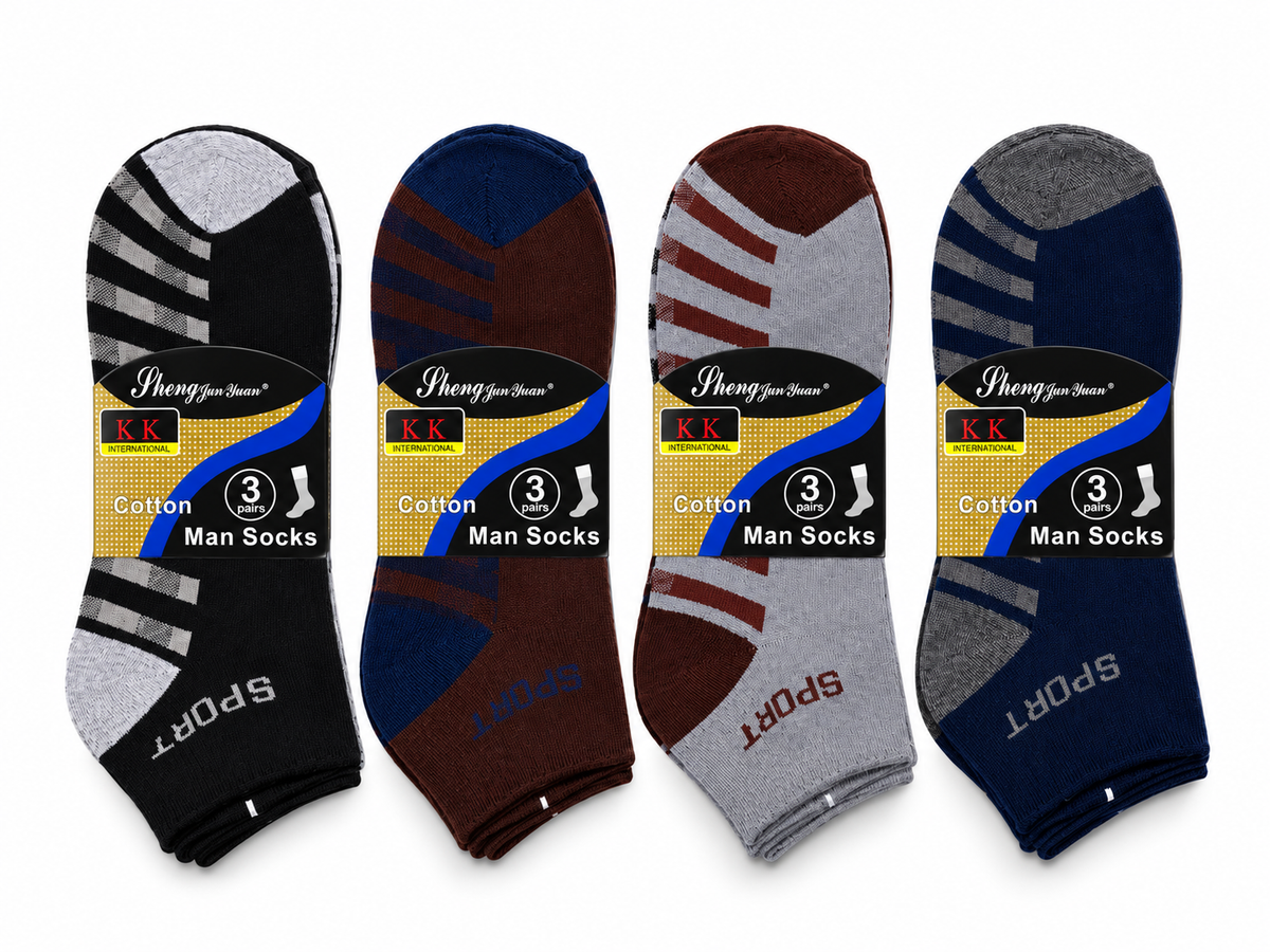 Men's Striped Sport cotton ankle socks main product view