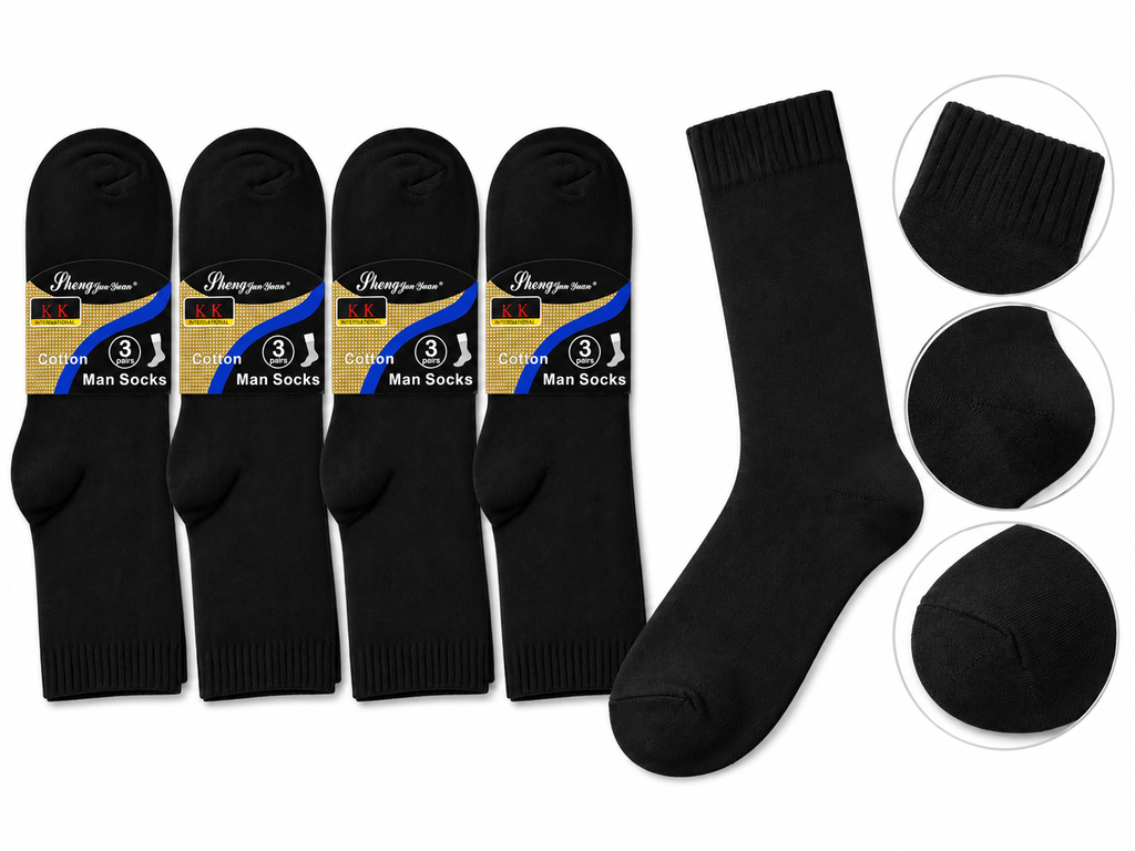 Black long socks construction detail