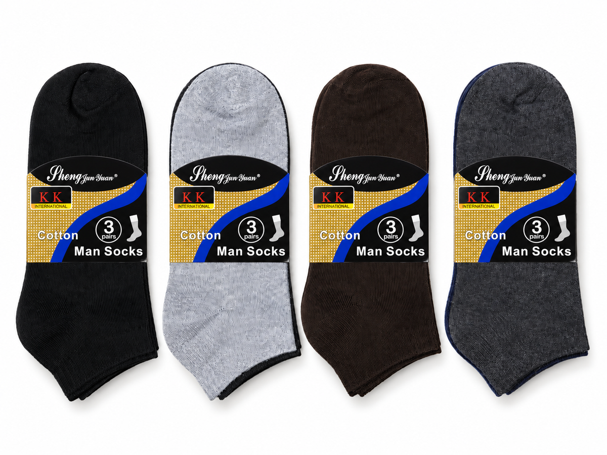 Multi-colour ankle socks packaging and label