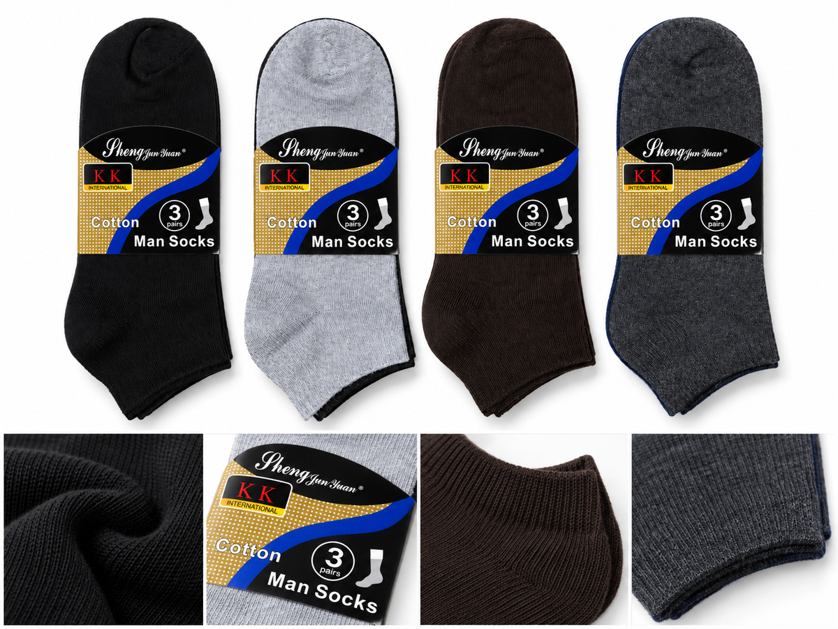 Multi-colour ankle socks fabric close-up
