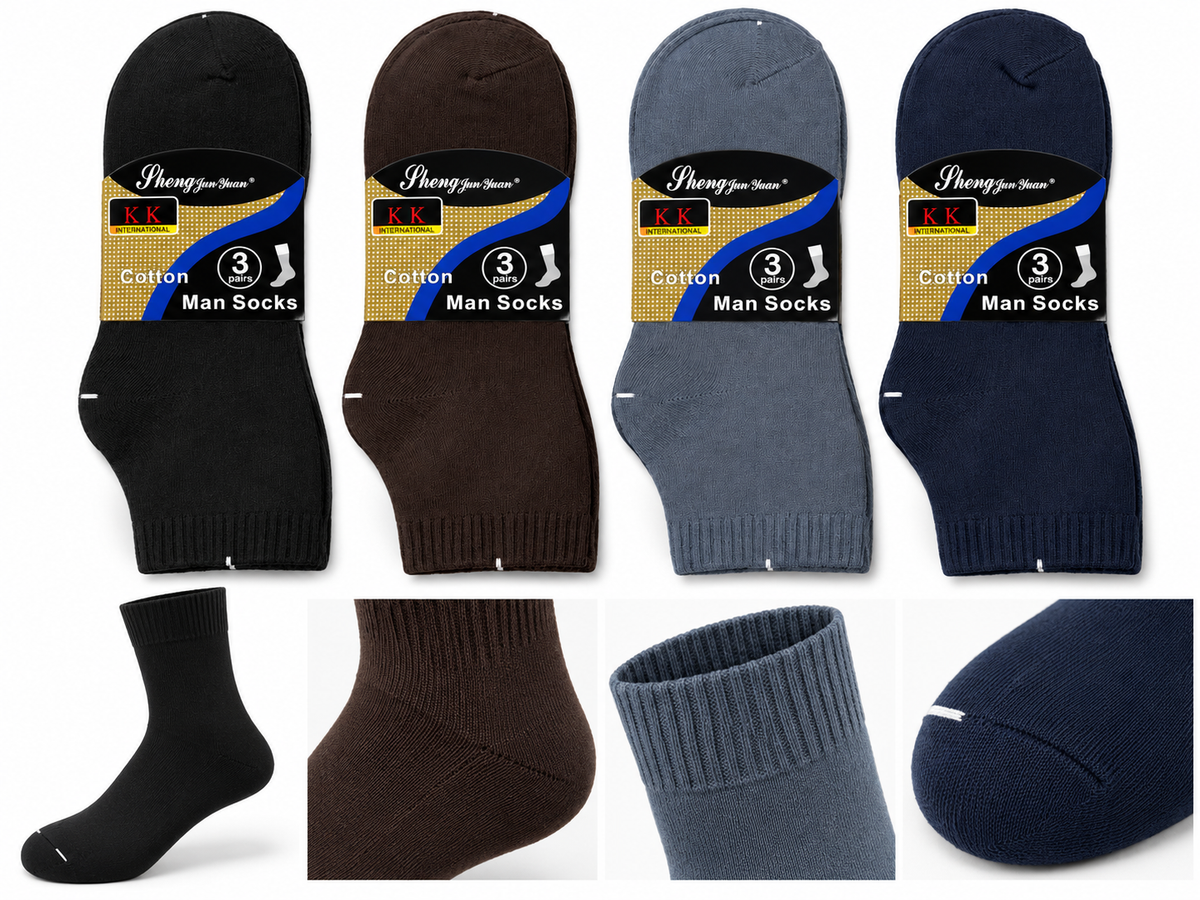 Multi-colour three-quarter socks construction detail