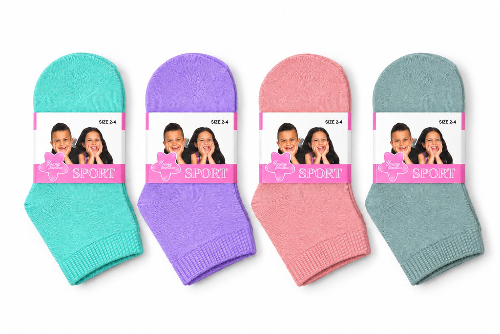 Girls' winter thick socks — 12 pairs — ages 2–4 years