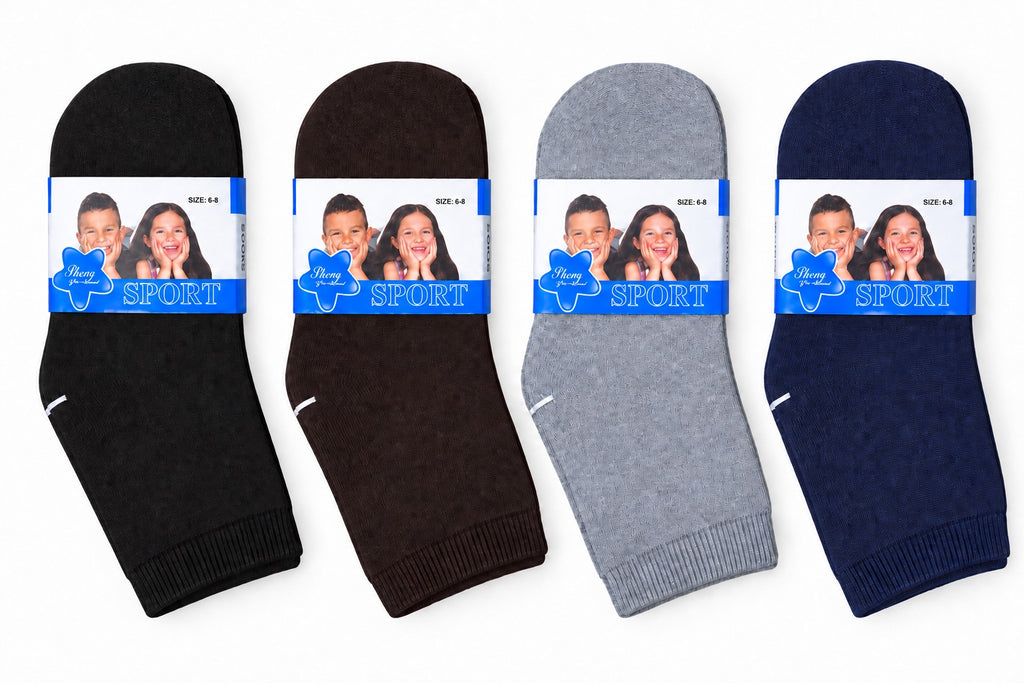 Kids' winter thick socks 12 pairs — size 6-8