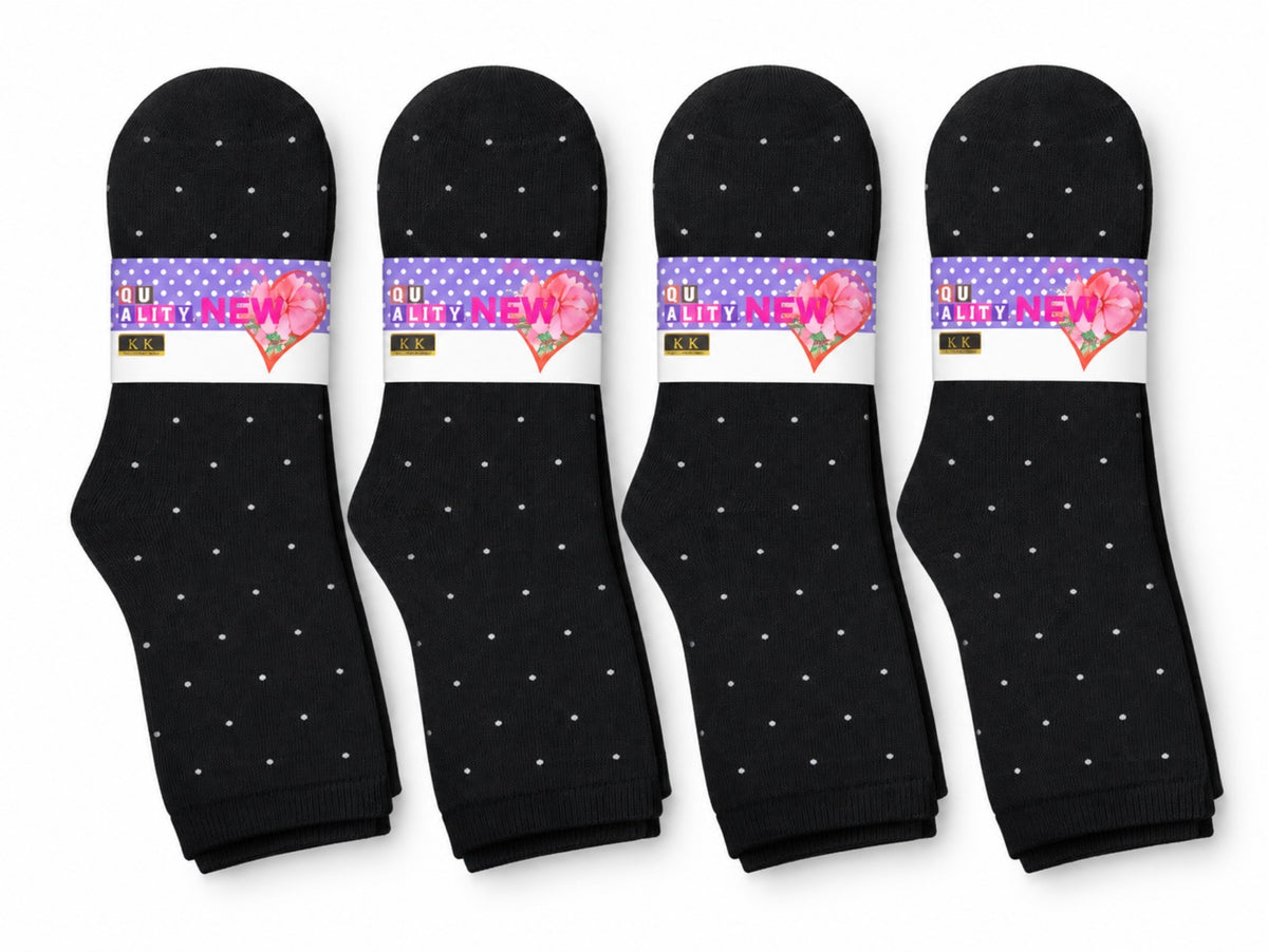 Women's Winter Thick Crew Socks – Subtle Speckled Black Collection – 12 Pair Pack
