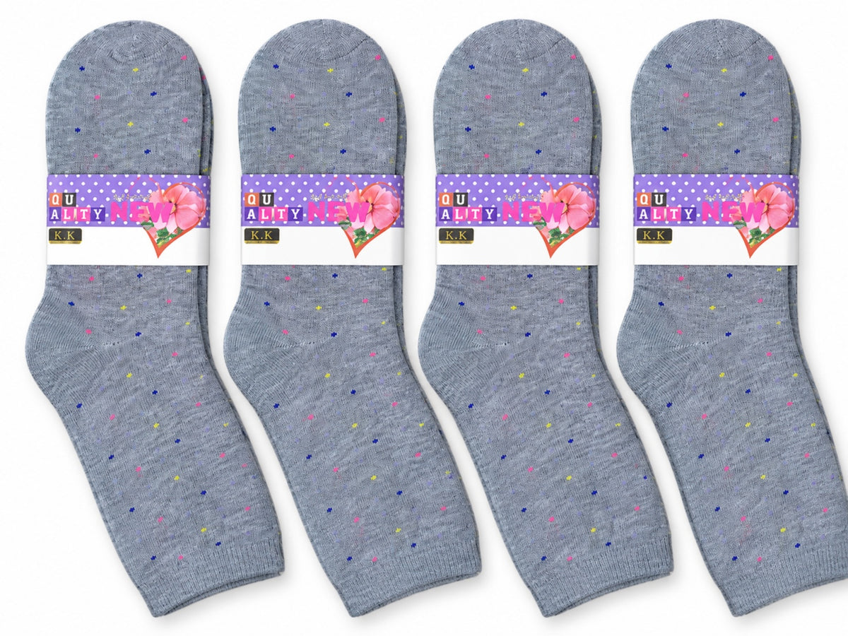 Women's Winter Thick Crew Socks – Classic Grey Collection – 12 Pair Pack
