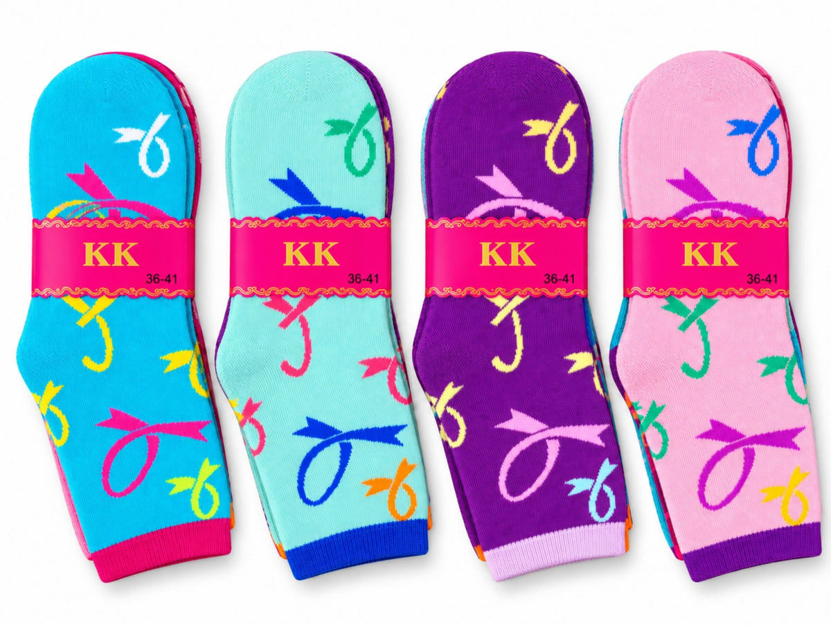 Women's Winter Thick Crew Socks – Abstract Color Pop Collection – 12 Pair Pack
