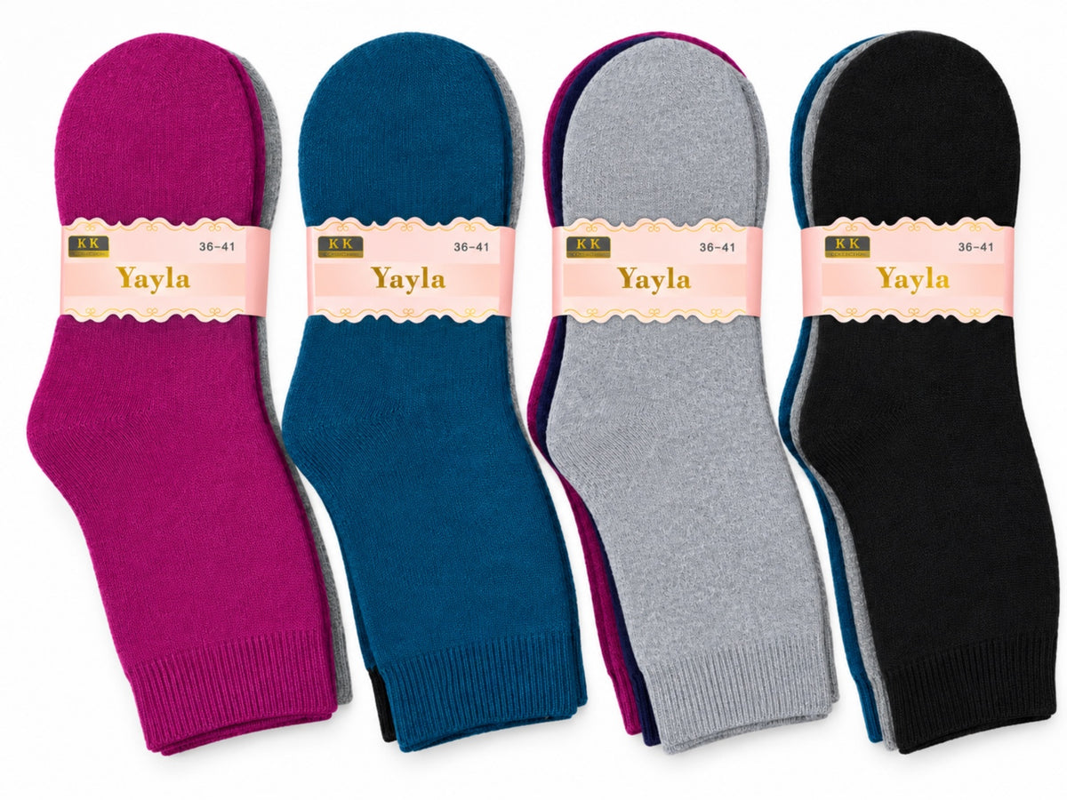 Women's Winter Thick Crew Socks – Jewel Tone Collection – 12 Pair Pack