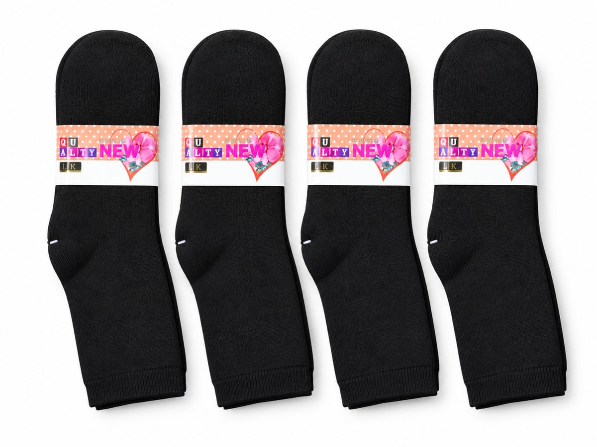 Women's Winter Thick Crew Socks – Everyday Black Collection – 12 Pair Pack