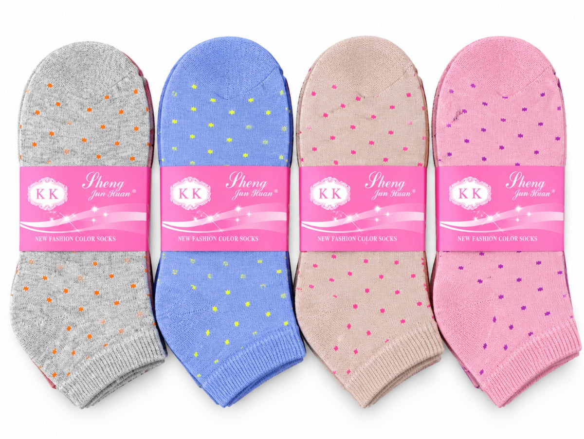 Ladies' thick winter socks - mini dots - 12 pairs