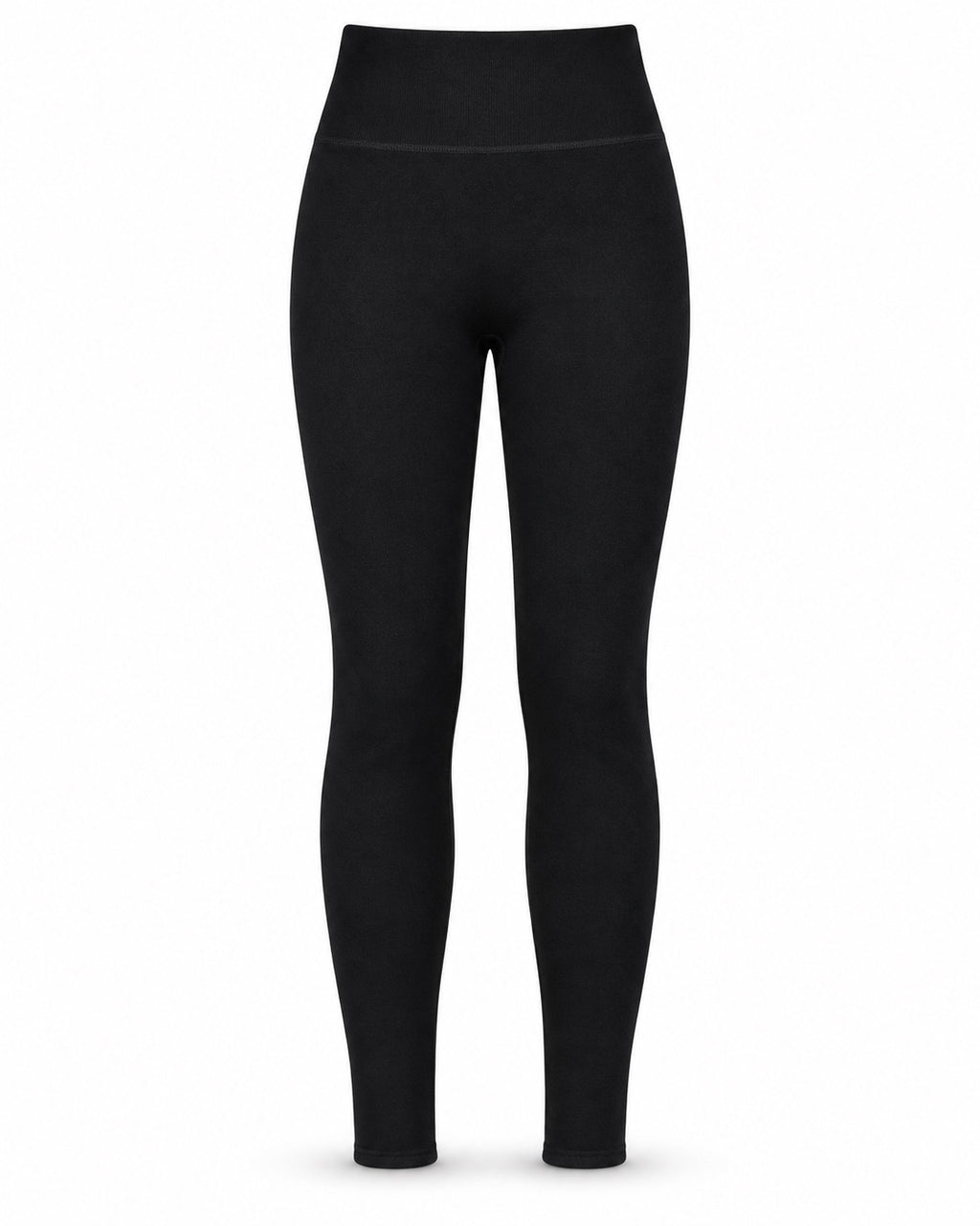 Black thermal fleece winter pant on white background